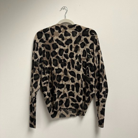 ZADIG & VOLTAIRE Justy Leopard-print Button-detail Cashmere Sweater In Blue - Picture 4 of 4
